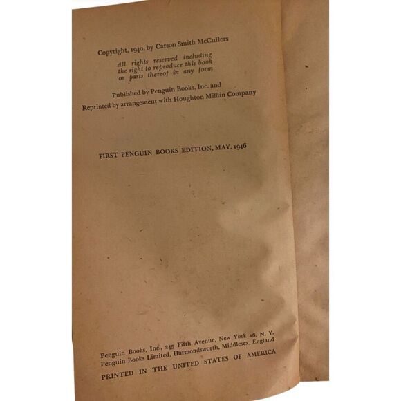 The Heart Is A Lonely Hunter Paperback Book Novel 1940 - Picture 8 of 15